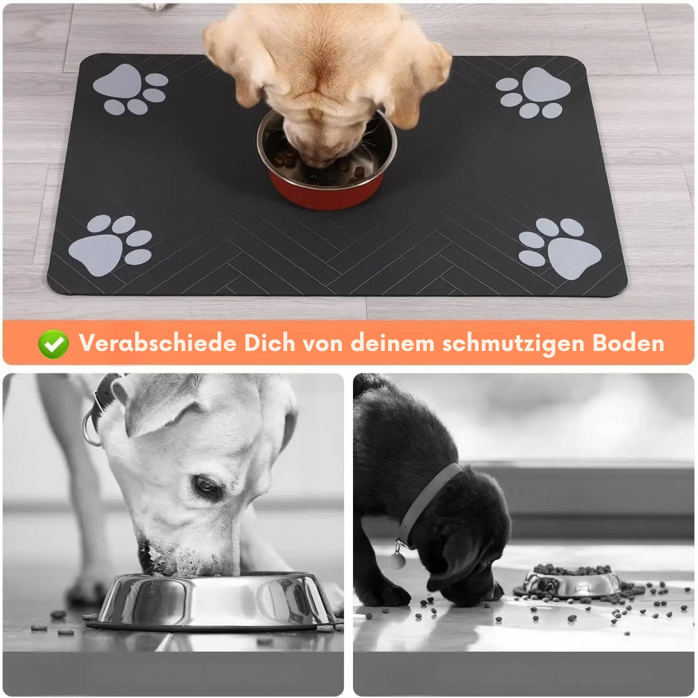 Praktische Unterlage für Futter- und Wassernäpfe