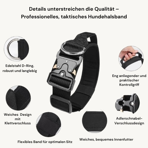 Taktisches Hundehalsband mit Zinkschnalle